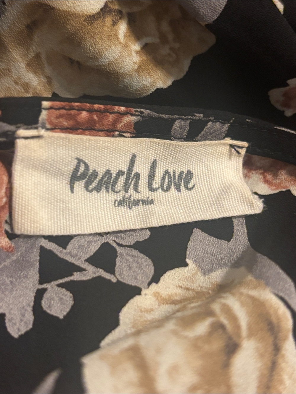 Peach Love California Black Floral Sheer Long Kimono Cardigan - Picture 2 of 8